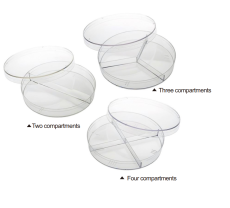 Petri dish division Petri Dish, 90*15mm, 3 divisions, PS, whithout external grip